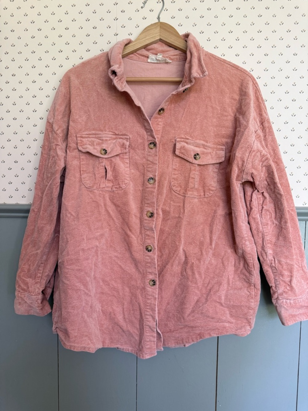 Peach Love California Corduroy Jacket in Blush Pink